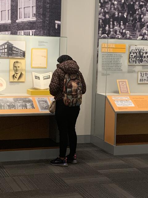 Student at the Ford Museum in Grand Rapids